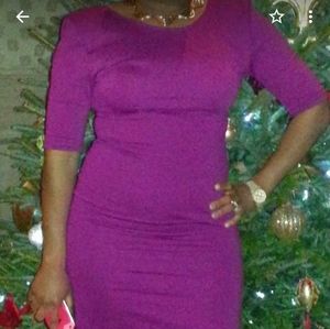 Fitted purple dress